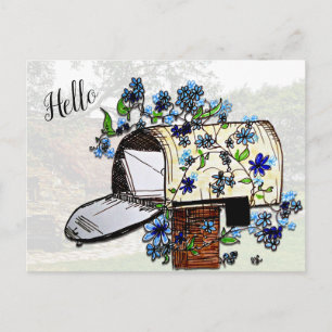 Tarjeta postal en blanco de estilo de buzón de cor