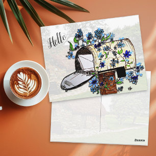 Tarjeta postal en blanco de estilo de buzón de cor