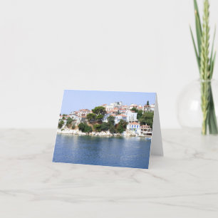 Tarjeta postal en blanco de la isla de Skiathos, G