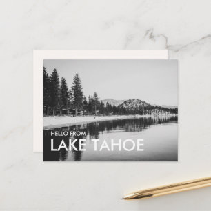 Tarjeta postal en blanco y negro Hello from Lake T