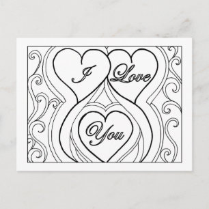 Tarjeta Postal en Blanco y Negro "Te Amo"