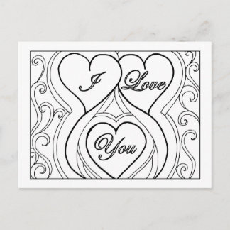 Tarjeta Postal en Blanco y Negro "Te Amo"