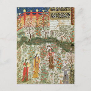 Tarjeta postal en el jardín