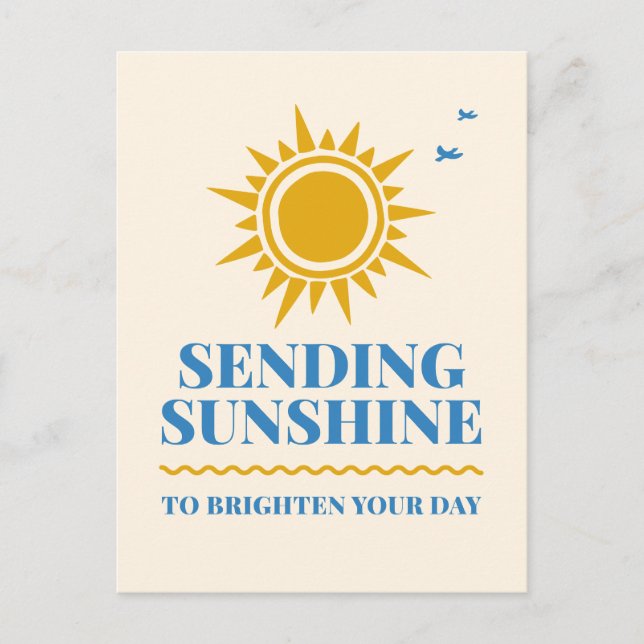 Tarjeta postal Enviando Sol para Iluminar tu Día (Anverso)