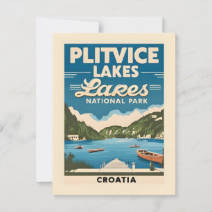 Tarjeta postal escénica de los lagos de Plitvice C