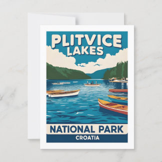 Tarjeta postal escénica de los lagos de Plitvice C