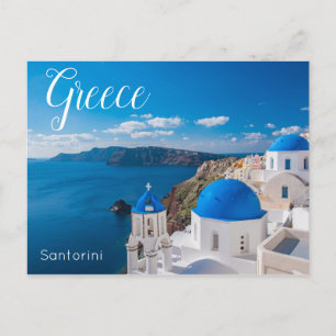 Tarjeta postal escénica de Santorini Grecia