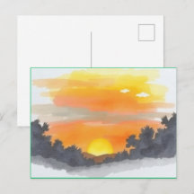 Tarjeta Postal Escénica del Horizonte de la Puesta