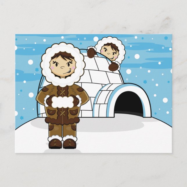 Tarjeta postal Eskimo & Igloo (Anverso)