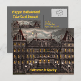 Tarjeta postal espeluznante de Halloween