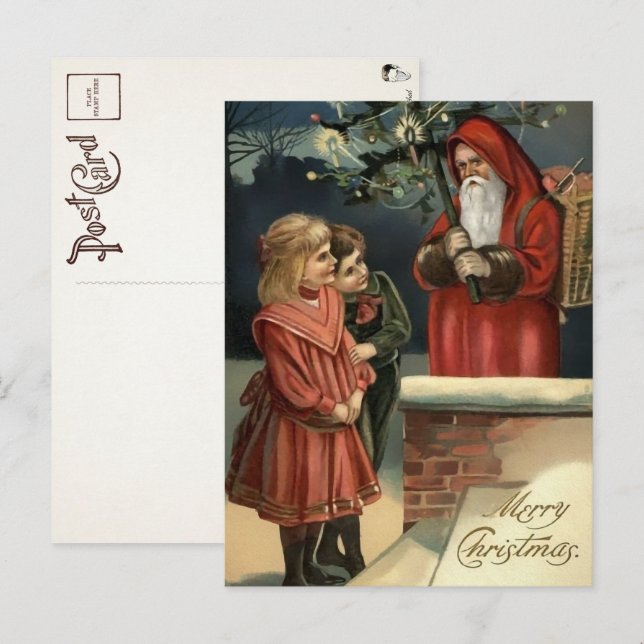 Tarjeta postal espeluznante de Santa victoriano (Anverso / Reverso)