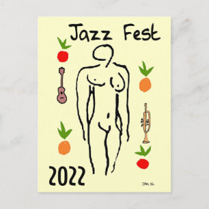 Tarjeta postal estilo Matisse del Jazz Fest