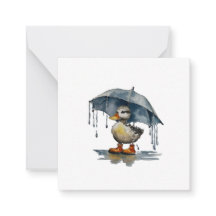 Tarjeta postal estilo notecard de patito esponjoso