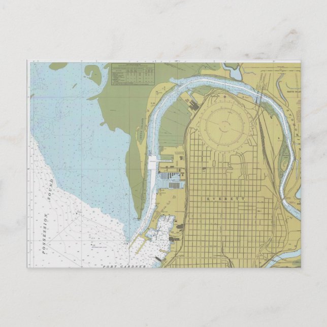 Tarjeta postal Everett Harbour Washington Puget So (Anverso)