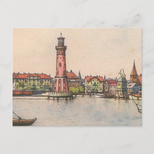 Tarjeta postal - Faro de Lindau (Anverso)