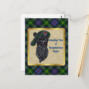 Tarjeta postal Farquharson Clan Badge & Tartan