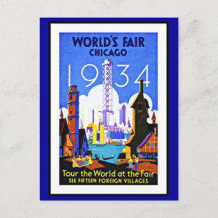 Tarjeta postal Felicitaciones Chicago Vintage