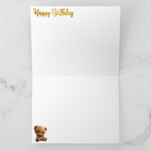 Tarjeta postal "Feliz Cumpleaños" con un osito de 
