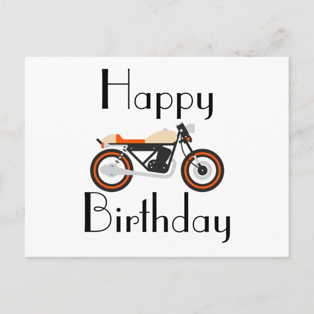 Tarjeta postal feliz cumpleaños para motocicletas (Anverso)