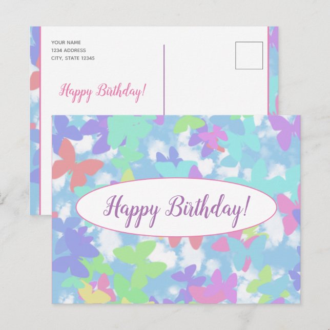 Tarjeta postal - ¡Feliz cumpleaños! -Personalizado (Anverso / Reverso)