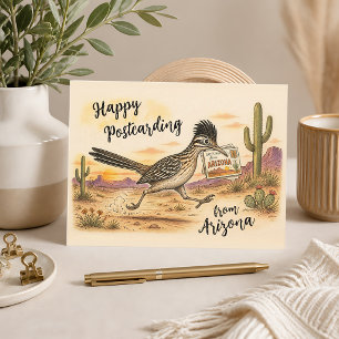 Tarjeta postal feliz de Roadrunner desde Arizona