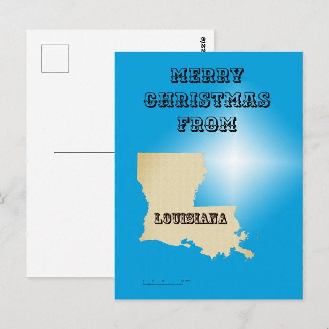 Tarjeta postal - Feliz Navidad desde Louisiana (Anverso / Reverso)