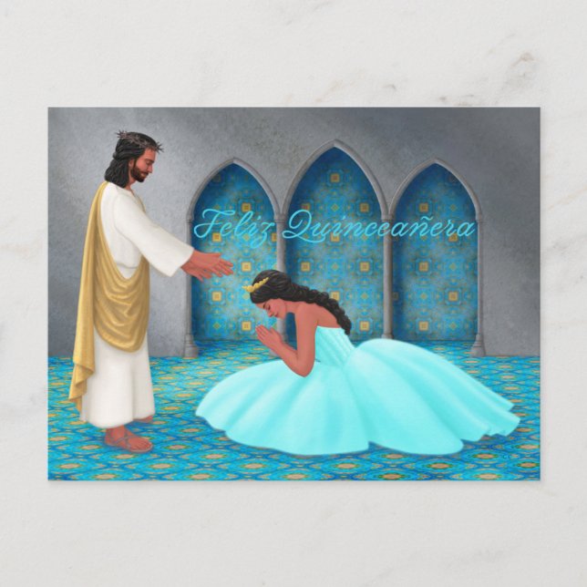 Tarjeta postal "Feliz Quinceañera." (Anverso)