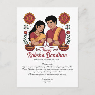 Tarjeta postal feliz Raksha Bandhan
