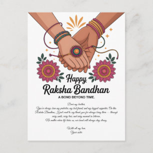 Tarjeta postal feliz Raksha Bandhan