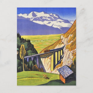 Tarjeta postal - Ferrocarril Loetschberg Suiza