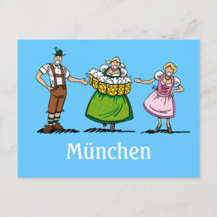 Tarjeta postal FESTIVAL DE CERVEZA München Camarer