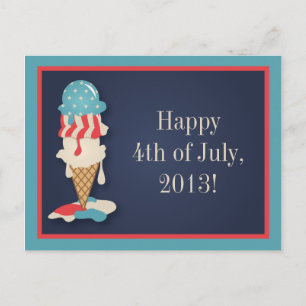 Tarjeta postal Fiesta Ice Cream 4 de julio