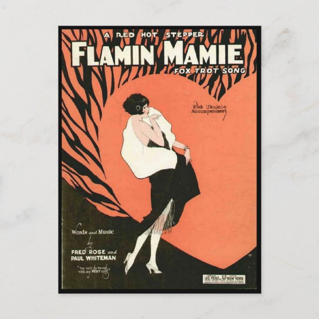 Tarjeta postal Flamin Mamie Flapper (Anverso)