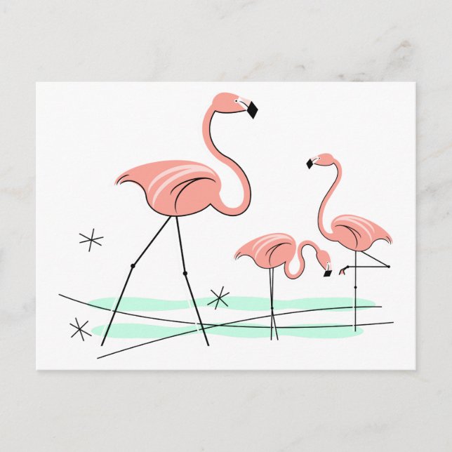 Tarjeta postal Flamingo Ocean Trio 2 (Anverso)