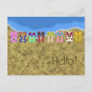 Tarjeta postal Flip Flop Ocean