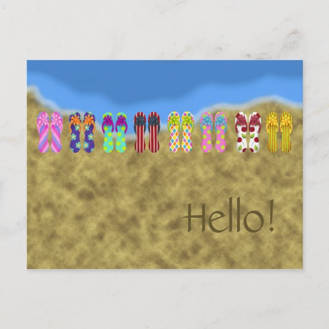 Tarjeta postal Flip Flop Ocean (Anverso)