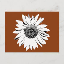 Tarjeta postal - Flor de girasol para colorear