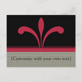 Tarjeta postal floral chic personalizable, magenta
