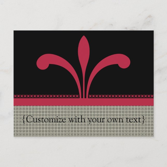 Tarjeta postal floral chic personalizable, magenta (Anverso)