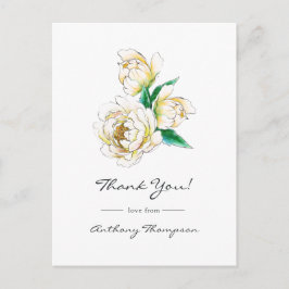 Tarjeta postal floral de acuarela