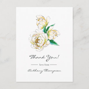 Tarjeta postal floral de acuarela