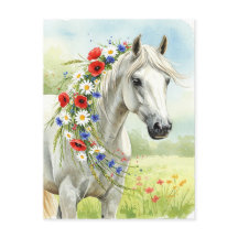 Tarjeta postal floral de acuarela de flores silves
