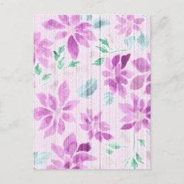 Tarjeta postal floral de acuarela lavanda elegante