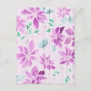 Tarjeta postal floral de acuarela lavanda elegante