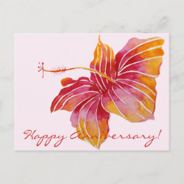 Tarjeta Postal Floral de Feliz Aniversario Hawaii