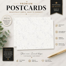 Tarjeta postal floral de lujo minimalista