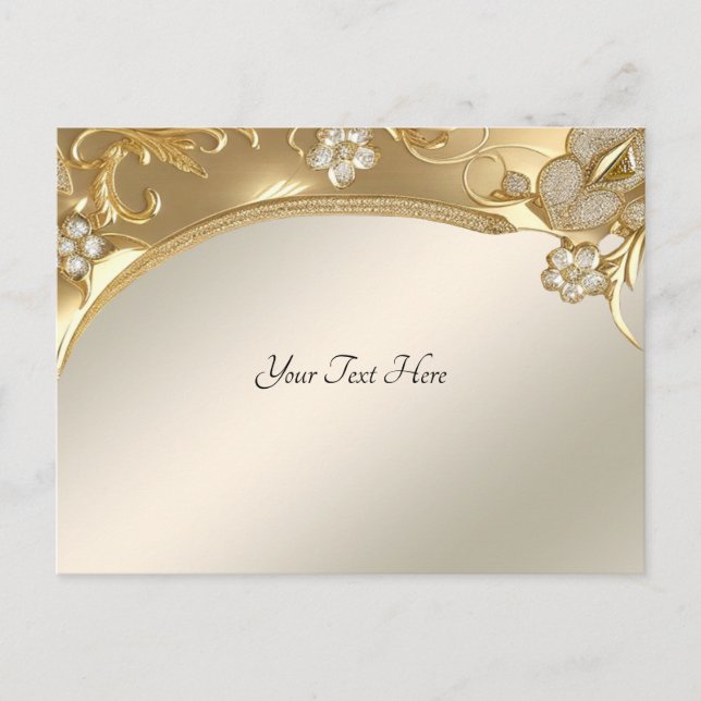 Tarjeta Postal Floral Dorada Ornata (Anverso)