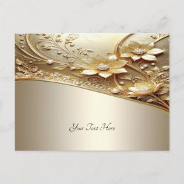 Tarjeta postal floral moderna ornamentada con perl