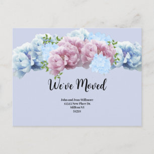 Tarjeta Postal Floral Nos Hemos Mudado