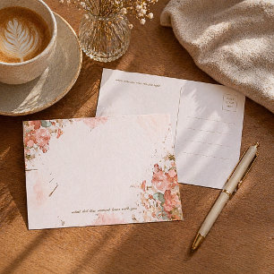 Tarjeta Postal Floral Romántica Tarjeta de Recuerd